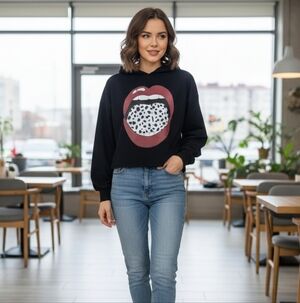 Altar'd State Black Graphic Sweater